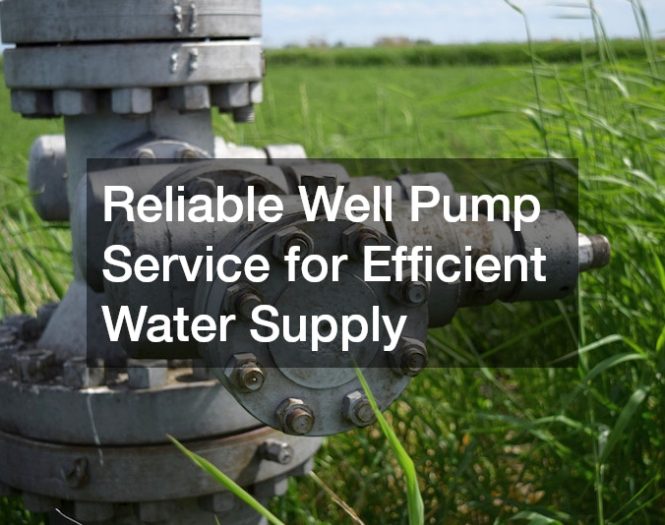 Reliable Well Pump Service for Efficient Water Supply