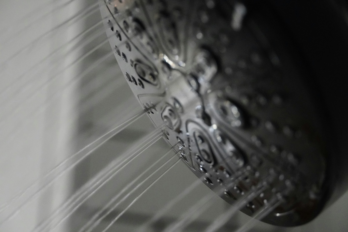 close-up of a showerhead